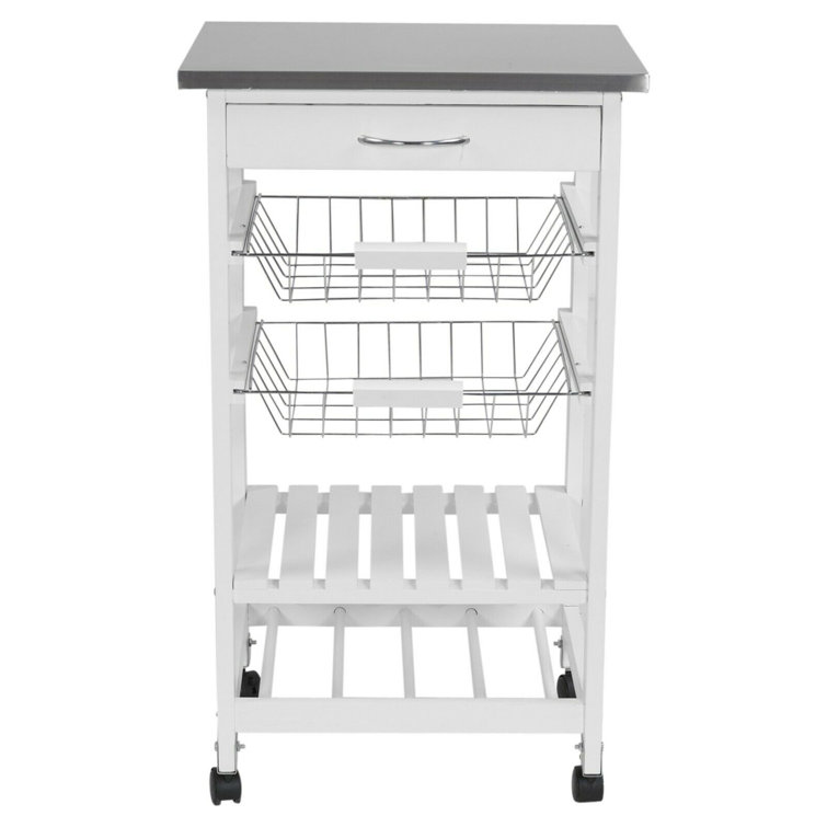 Ebern Designs Alexicia 47Cm Kitchen Trolley with Stainless Steel Top